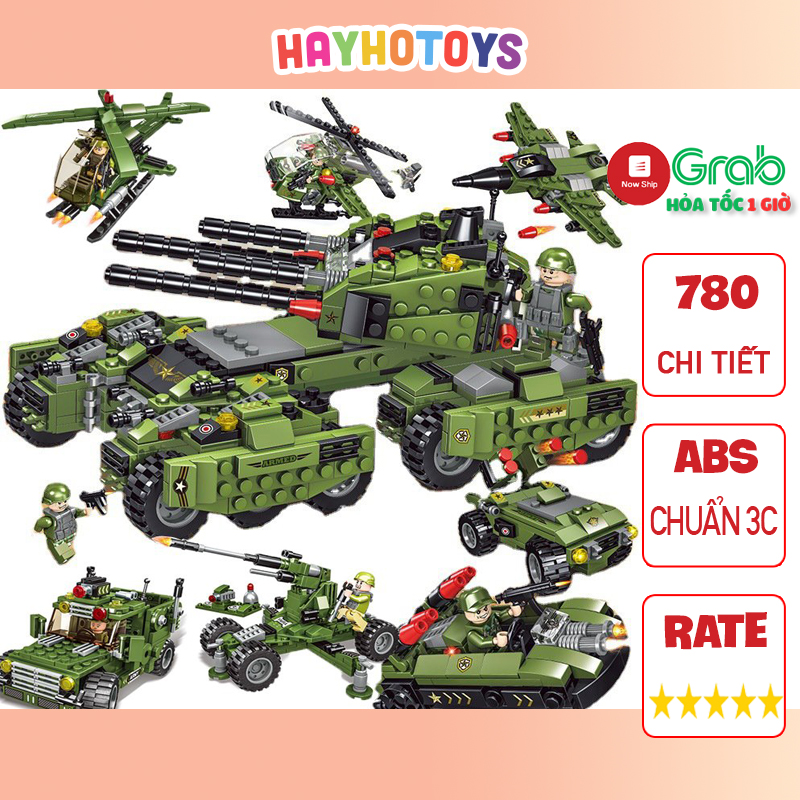[780 Chi Tiết] Bộ Đồ Chơi Lắp Ráp, Đồ Chơi Lego Xe Tăng, Lego Xe Quân sự