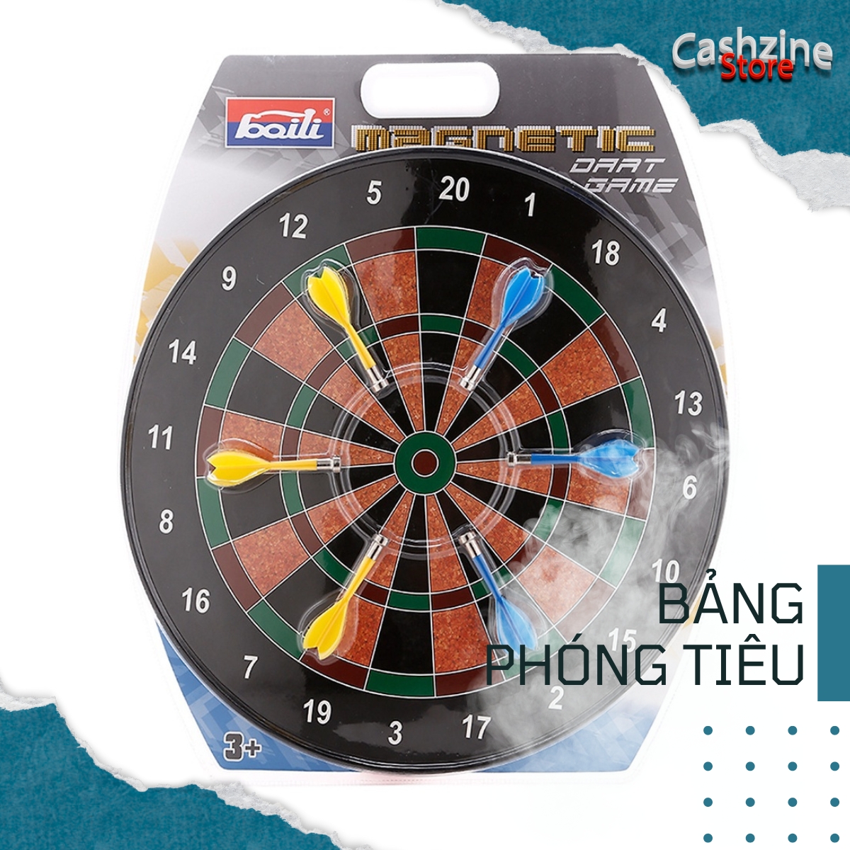 Bảng Phóng Phi Tiêu Nam Châm Hàng hiệu BOILI chất lượng cao kích thước 41cm kèm 6 phi tiêu