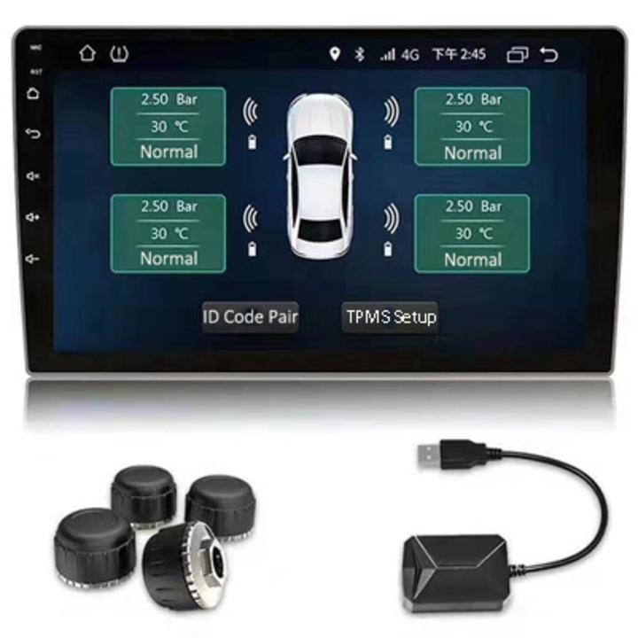 Bộ cảm biến áp suất lốp van ngoài TPMS TU05X dùng cho ô tô, xe hơi màn hình DVD Android