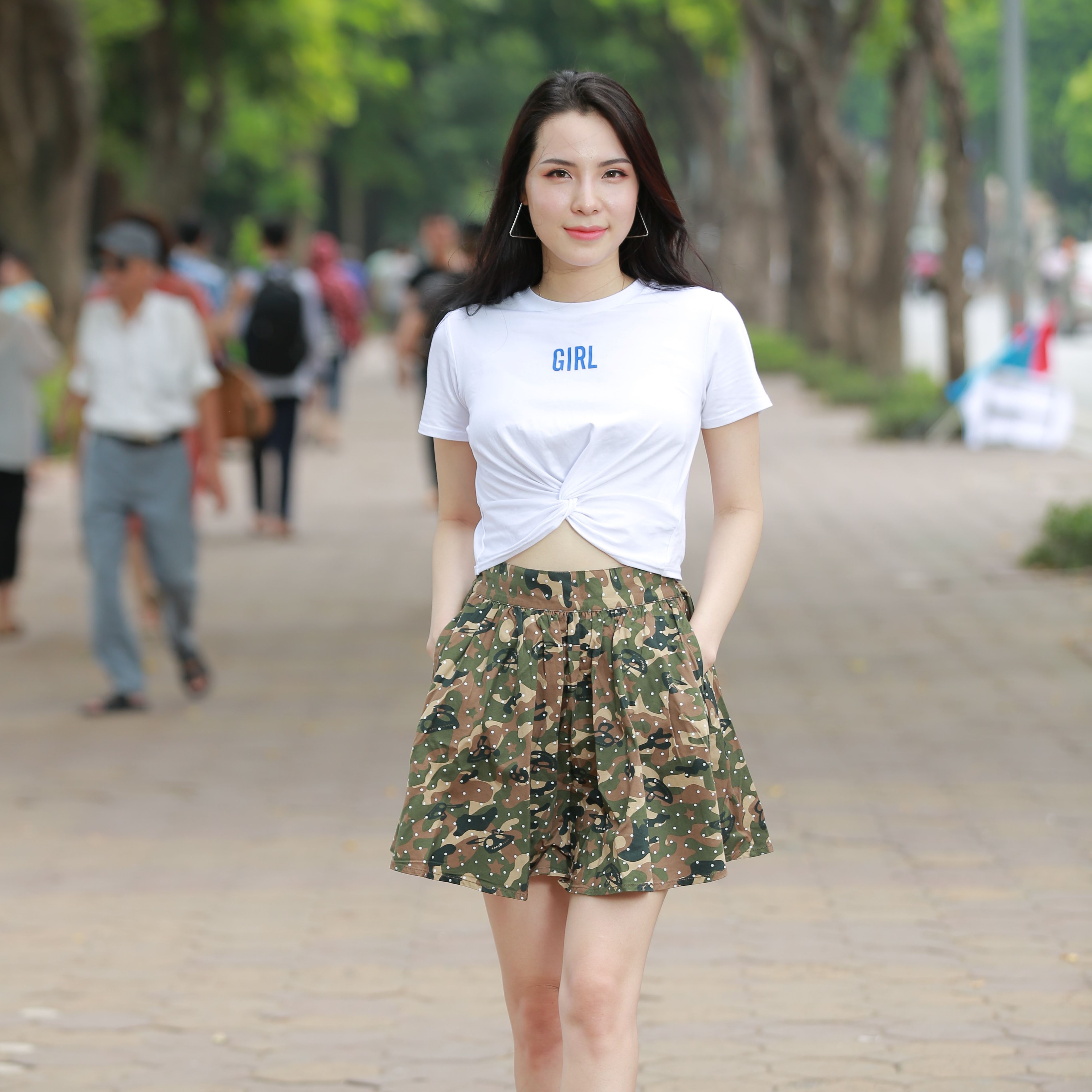 Set Áo Phông Trắng Chân Váy Xòe Thời Trang bán rời