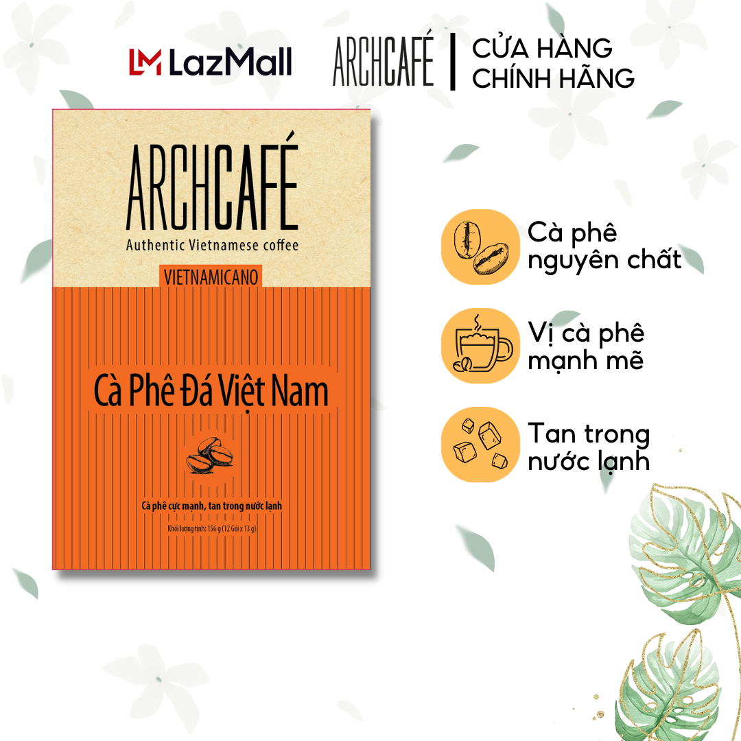 Cà Phê Đá Việt Nam - Cafe hoà tan Archcafé - Vietnamicano (hộp 12 gói x 13g)