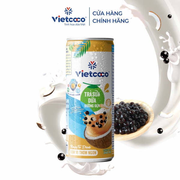 Trà sữa dừa đường đen Vietcoco 240ml