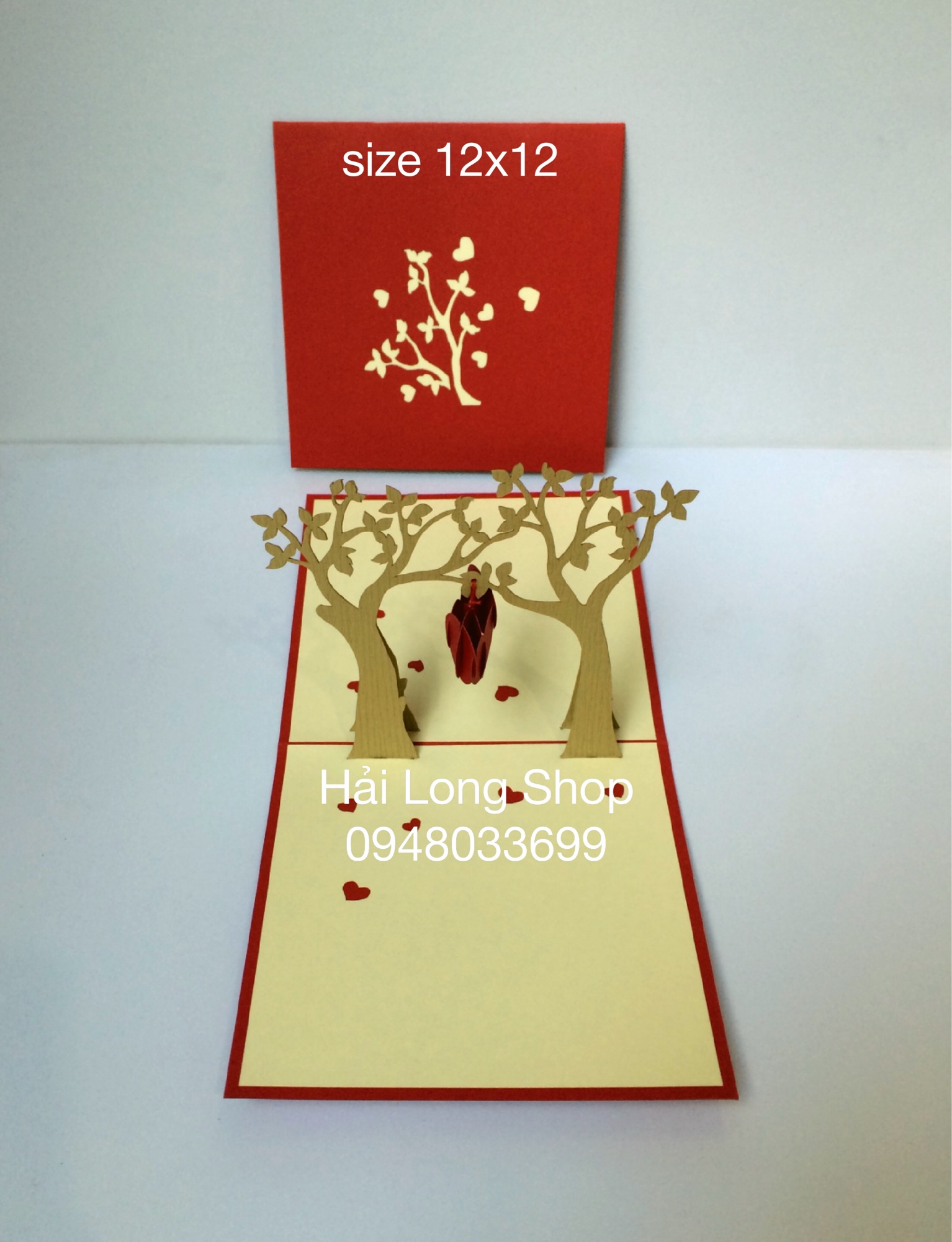 Cây trái tim 2 - love - thiệp 3d