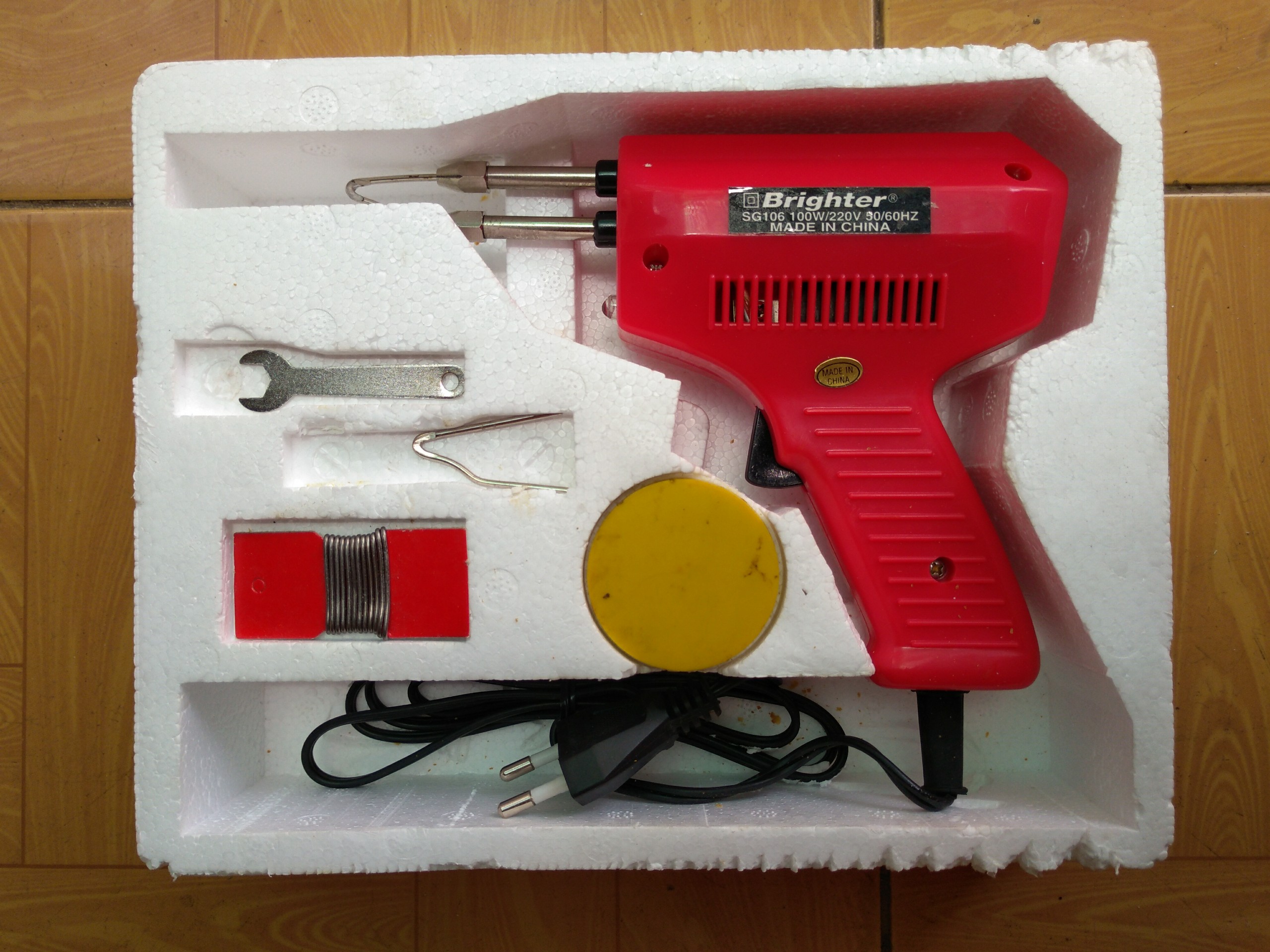 Mỏ hàn xung sg106a 220v 100w đầy đủ thiếc + nhựa thông + mũi hàn dự phòng