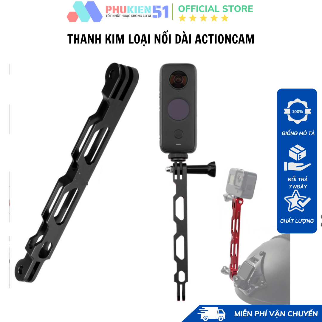 Thanh nối dài hợp kim dành cho gopro hero, insta360 đủ kích thước 85 165 200 250mm