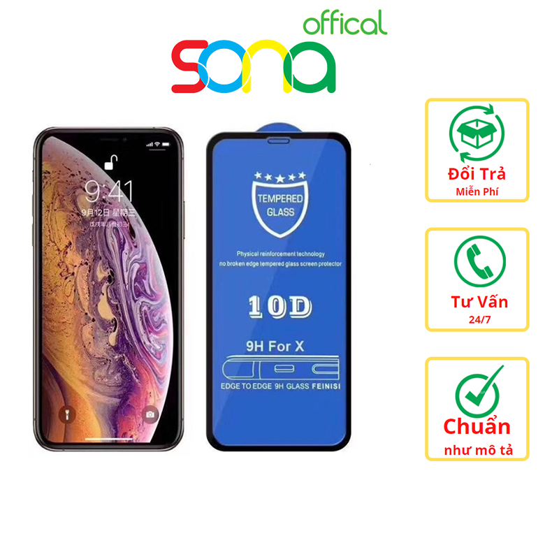 Kính cường lực iphone 6/6s/7/8/7pl/8pl/x/xr/xsm/11/11pro/11promax/12/12pro/12promax/12mini - SONA offical