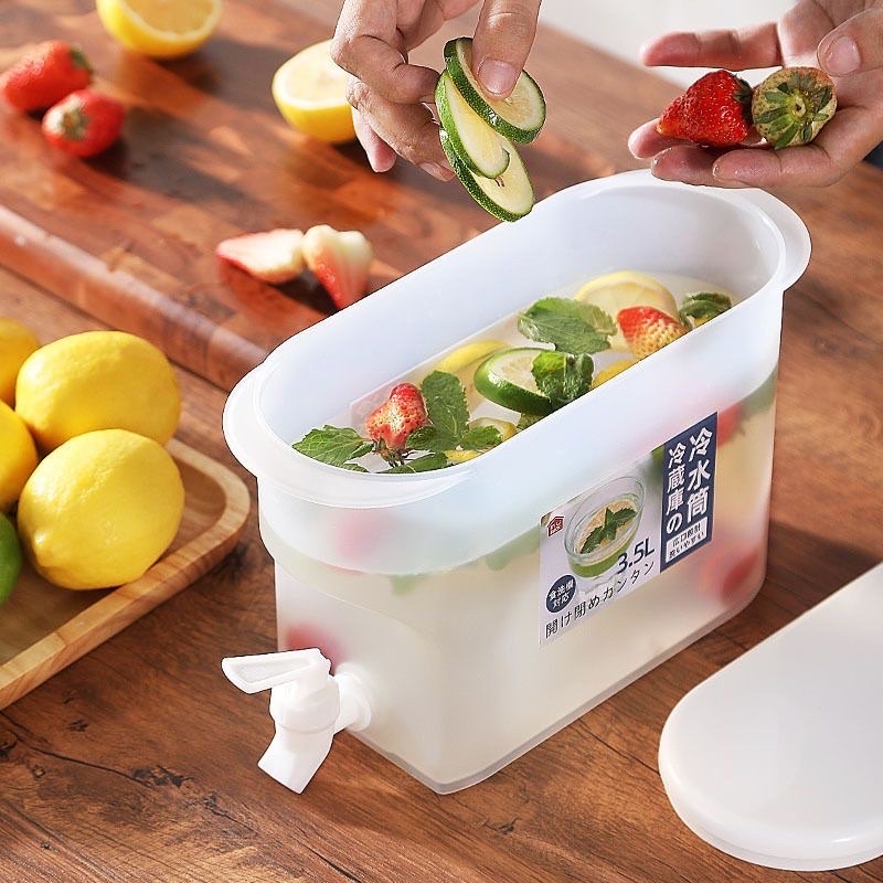 Bình đựng nước trong tủ lanh, dung tích 3,5L, Bình đựng nước có vòi 3,5l-bình đựng nước pha trà,nước trái cây để tủ lạnh có vòi 3,5l