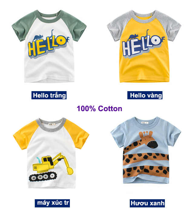 Áo thun bé trai chính hãng 27kids in hình sắc nét chất vải cotton mềm mịn  AT1