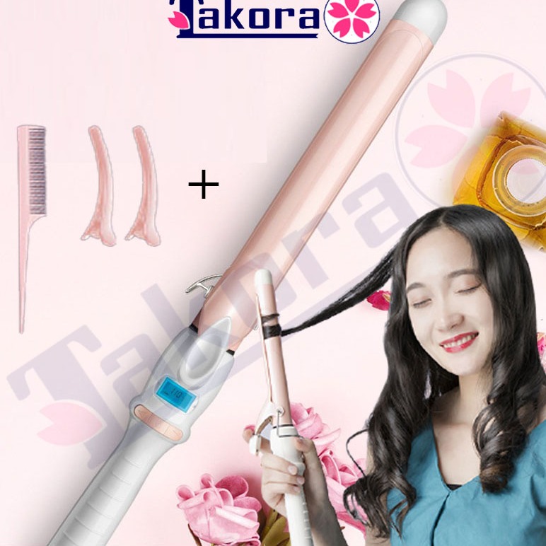 Máy uốn tóc gợn sóng cao cấp W888Y có mức chỉnh nhiệt-tặng lược găng tay kẹp tóc