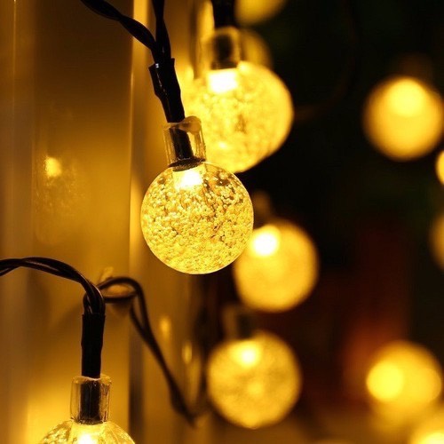 (Xài Điện) Dây Đèn Led Trang Trí Cherry Ball Bi Bọt Bóng Pha Lê Trang Trí Sân Vườn, Cafe, Nhà Hàng Lung Linh