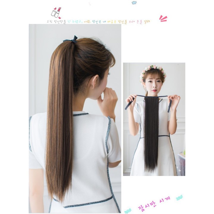 TÓC GIẢ CỘT THẲNG DÀI SIÊU XINH