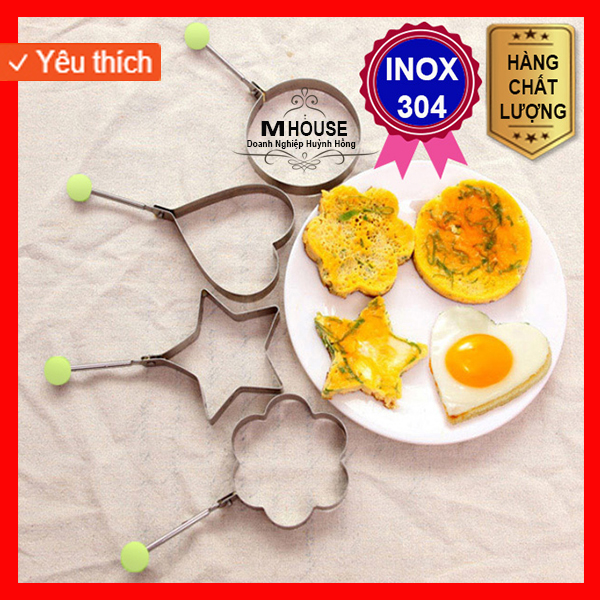 Combo 3 Khuôn Chiên Trứng Khuôn Bánh Khuôn Ép Cơm Nắm BenTo Khuôn Rau Câu Khuôn Làm Kem