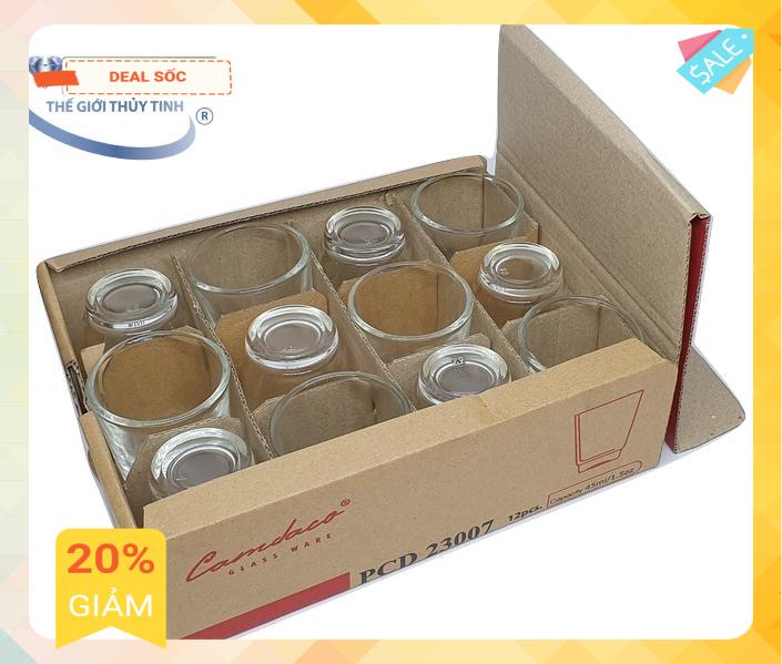 Bộ 12 ly cốc thủy tinh uống trà rươu 12 trơn cẩm đạt