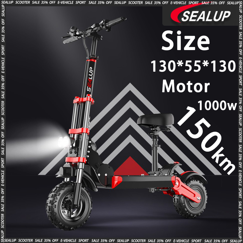 ［bảo hành tại địa phương］SEALUP-Q18 Xe điện gấp Khung gầm cao Xe điện địa hình tốc độ cao Tốc độ 55km / h Pin 40-150km Tải trọng 200kg Lốp 12 inch Xe điện không thấm nước Xoay tay cầm Tăng tốc Xe đạp điện Xe đạp điện