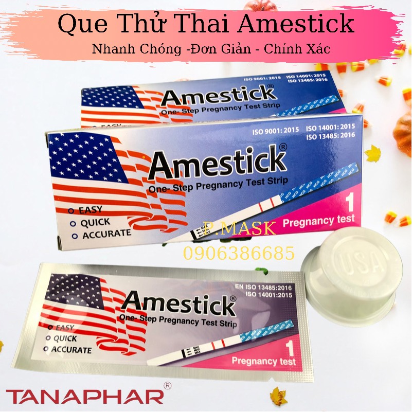 Que thử thai Tanaphar Amestick tiện lợi, chính xác - Que thử thai Amestick phát hiện thai sớm, nhanh chóng