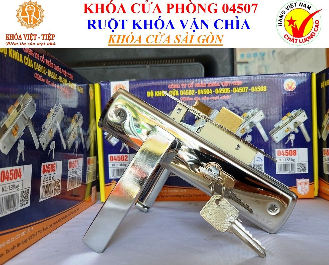 Khóa tay gạt cửa phòng việt tiệp 04507