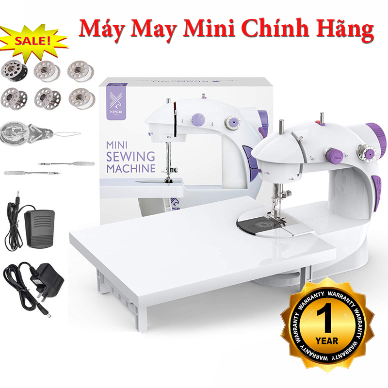 Máy may mini có vắt sổ - máy may đa năng mẩu mới 2021 - máy chạy êm ái dễ dàng sử dụng. bảo hành 12 tháng.
