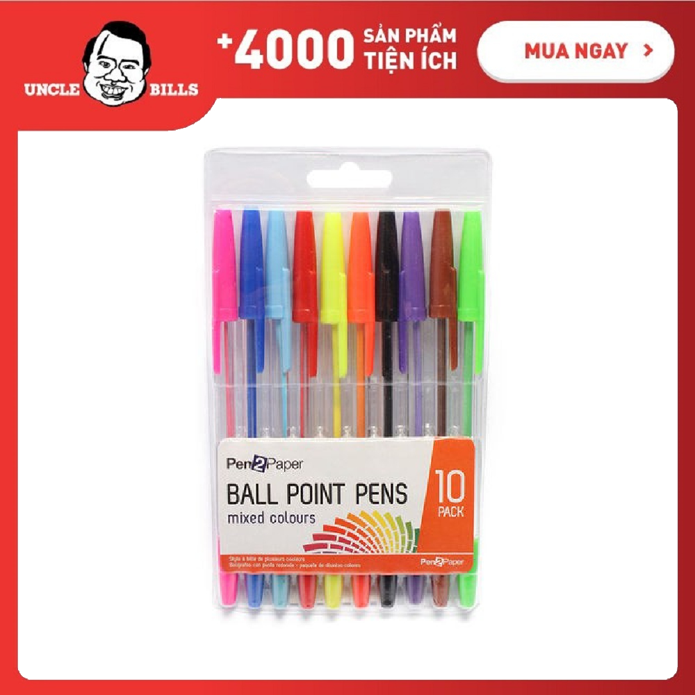 Bút bi đủ màu 10 cây uncle bills se0047
