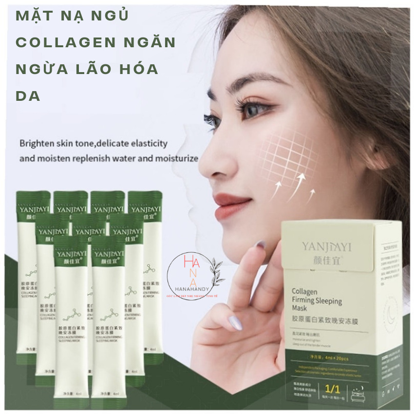 Mặt nạ ngủ thạch Collagen YANJIAYI 10 Gói lẻ  giúp nâng cơ mặt bổ sung collagen, da căng bóng, năng cơ, giảm nếp nhăn,tăng khả năng đàn hồi cho da săn chắc- Hanahandy.