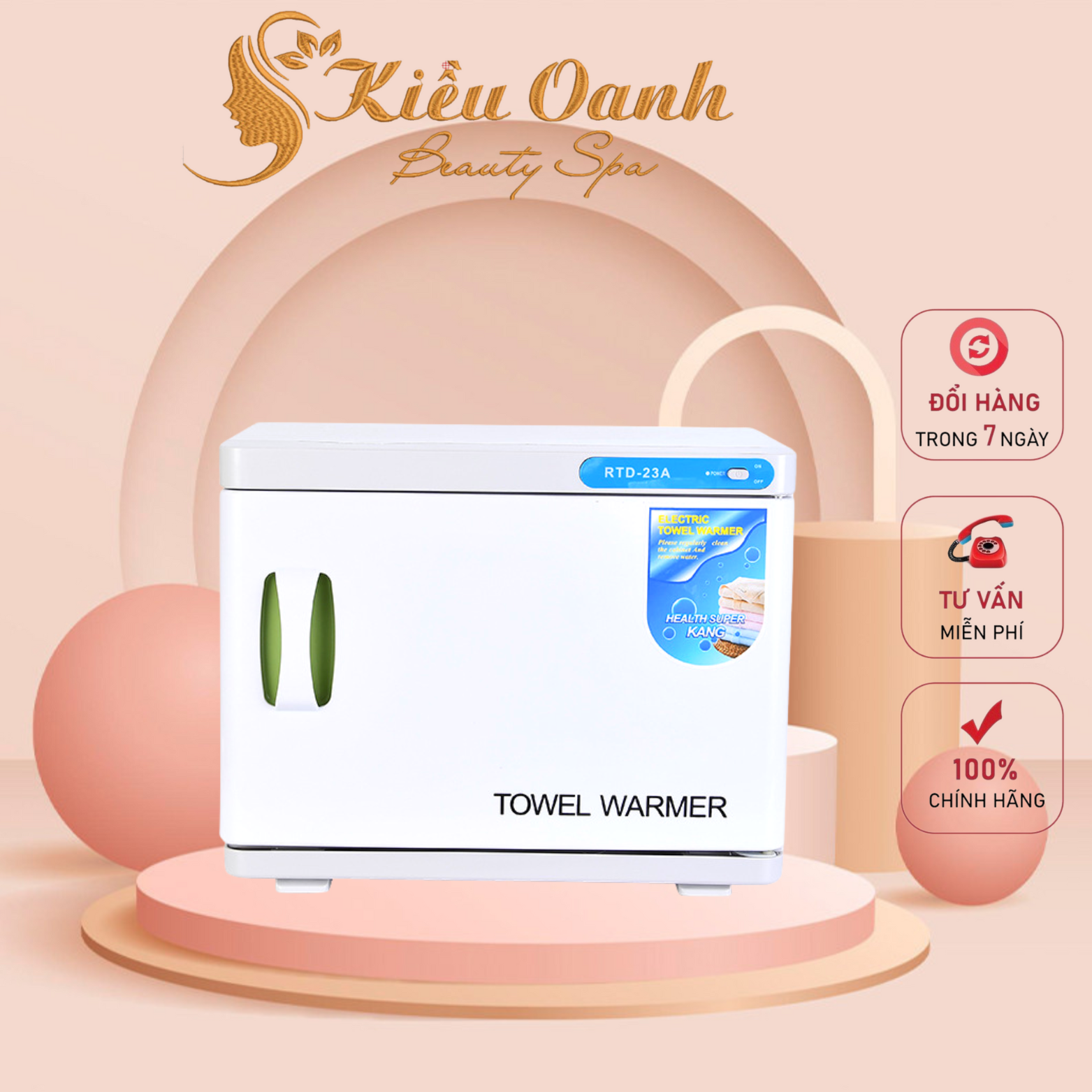 Tủ hấp khăn spa tiệt trùng 1 tầng 23a có đèn uv diệt khuẩn