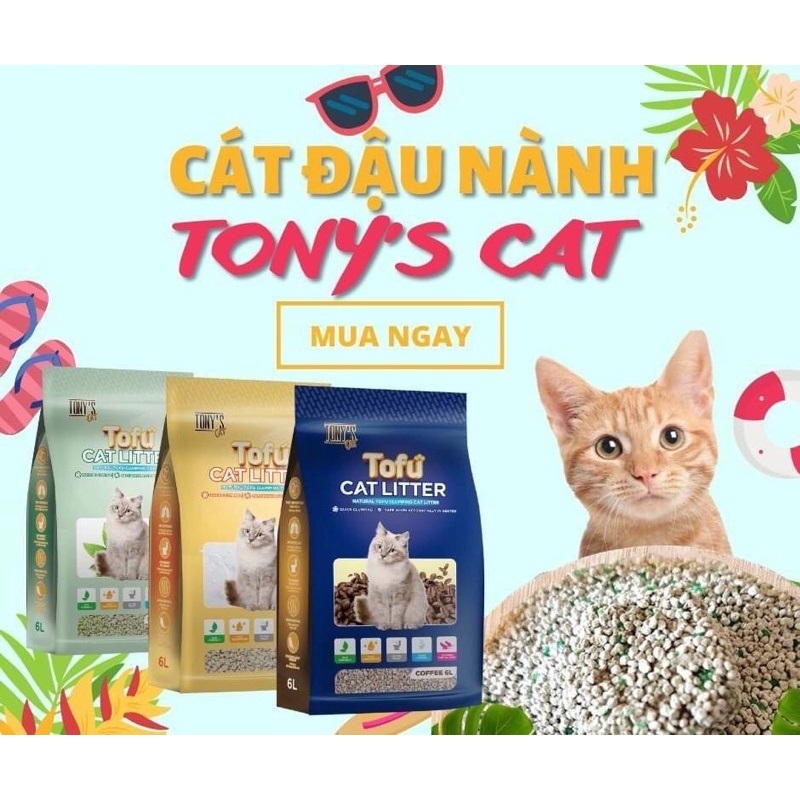 Cát đậu nành tony cat - cát tofu tonycat - túi 6l