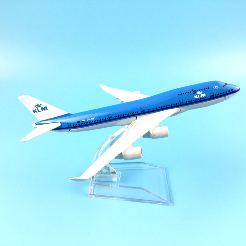 Mô hình máy bay 16cm klm Hoàng Gia Hà Lan Boeing 747 Máy bay mô hình máy