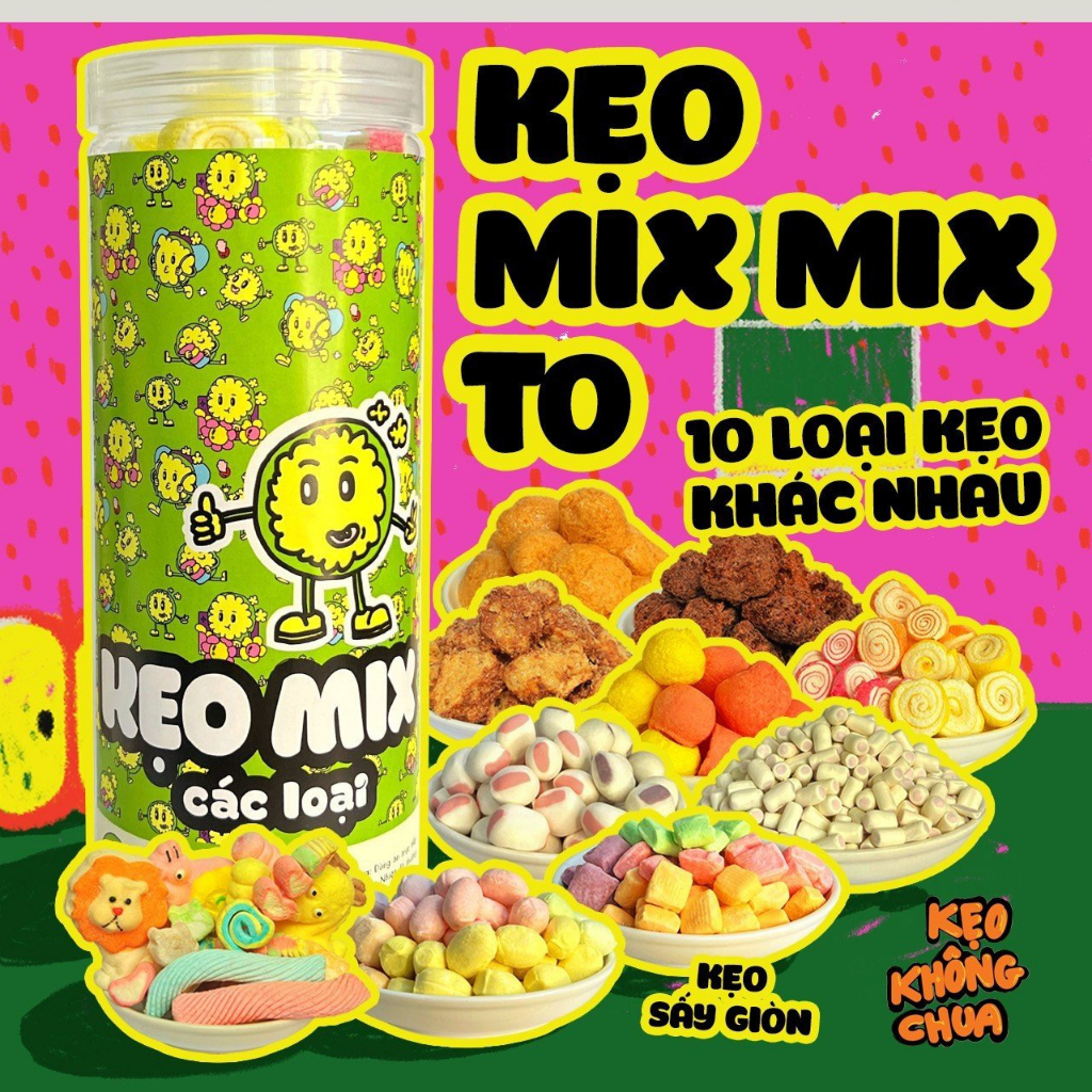 Kẹo mix mix sấy giòn - ăn vặt siêu ngon, siêu mê.