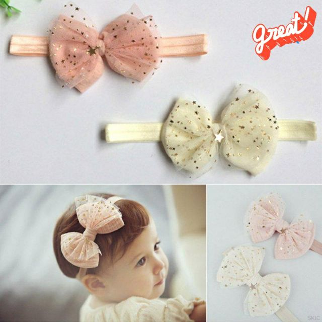 Băng đô nơ gắn ngôi sao dễ thương cho bé gái