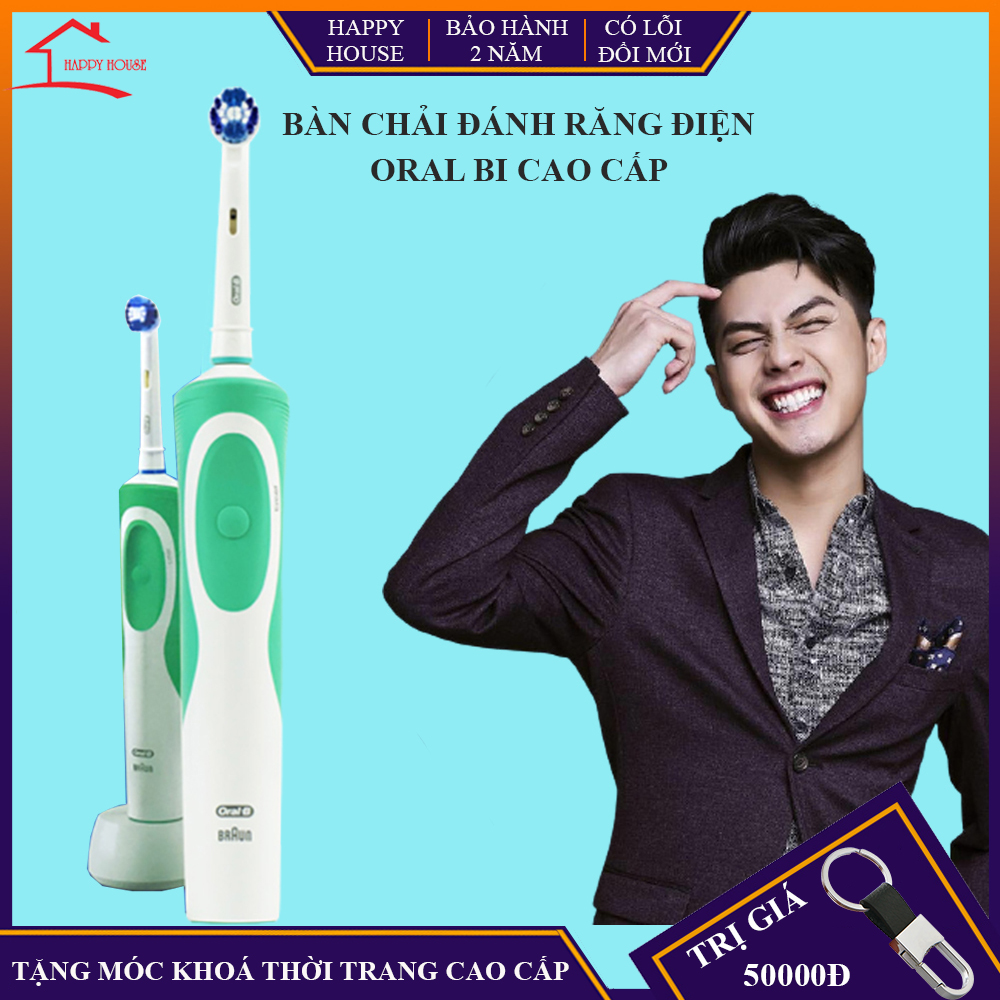 Bàn chải điện oral b, bàn chải đánh răng điện, đầu bàn chải xoay, chế độ đánh răng tự động, bảo hành 2 năm, lỗi đổi mới trong 7 ngày đầu nhận hàng