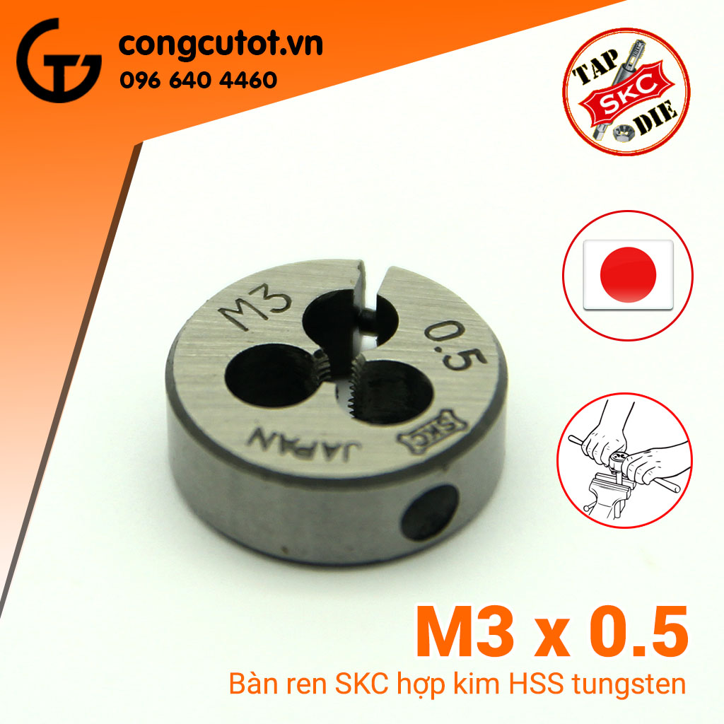 Bàn ren skc nhật bản m3x0.5, m4x0.7