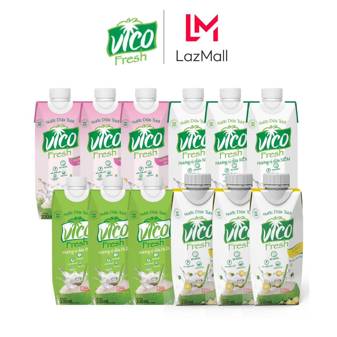 Combo 12 hộp nước dừa vico fresh 330ml