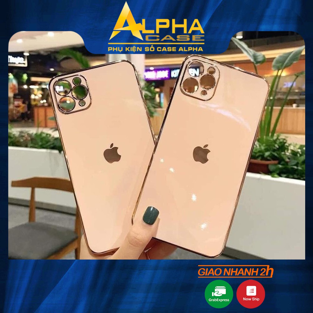 Ốp Lưng Iphone Dẻo Xi Viền Vuông Độ Iphone 12 /7/7Plus/8/8Plus/X/Xs/Xs Max/11/11 Promax/12/12Pro Max Casealpha