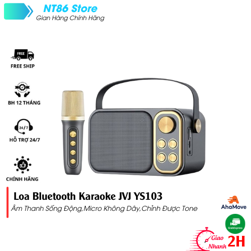 Loa Karaoke Bluetooth JVJ YS-103 Kèm 1 Micro Không Dây, Âm Thanh Siêu Hay, Thiết Kế Sang Trọng Nhỏ Gọn Tiện Lợi, Dễ Sử Dụng(BH 12 Tháng)