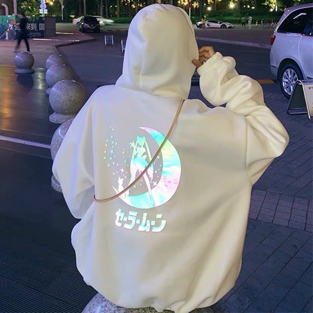 [HCM]Áo Hoodie Nam Nữ  Form Rộng Chất Liệu Nỉ Dày Dặn in Hình Phản Quang Độc Đáo.Tp