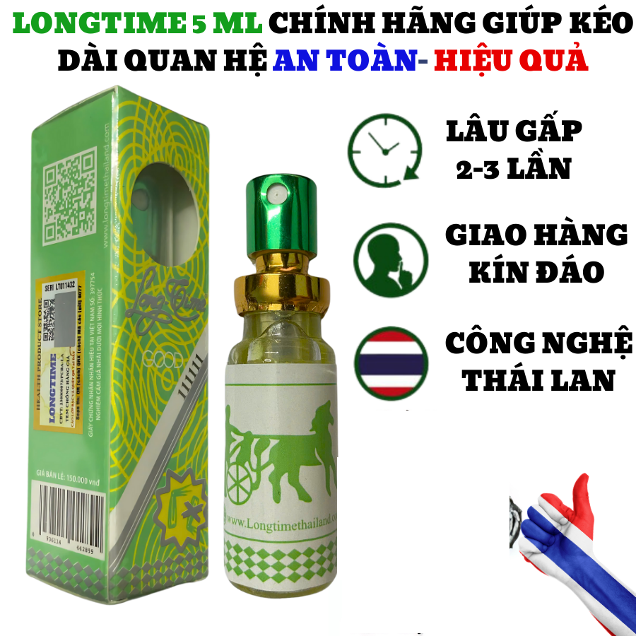 LONGTIME 5ml Spray for Men - Enhanced Sperm Motility, Reduced Urgency, Authentic Thai Technology