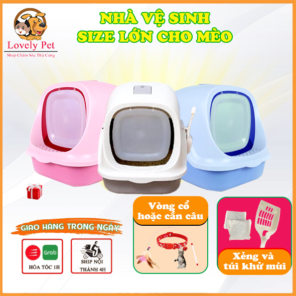 Nhà vệ sinh cho mèo có nắp siêu dễ thương .
