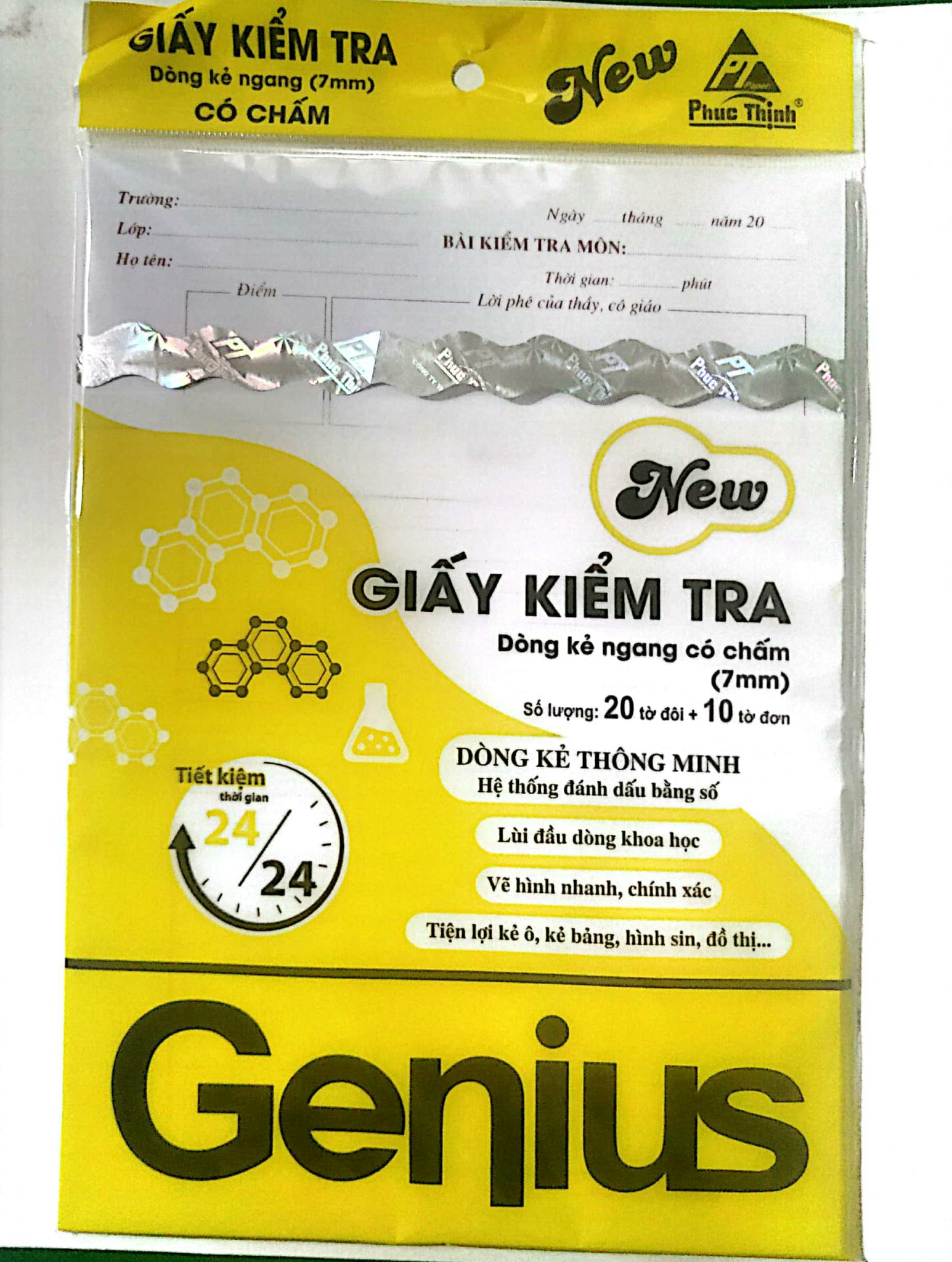 Giấy kiểm tra kẻ ngang-tờ đơn kèm tơ đôi  CÓ CHẤM-Không chấm  phù hợp cho học sinh cấp 2,3