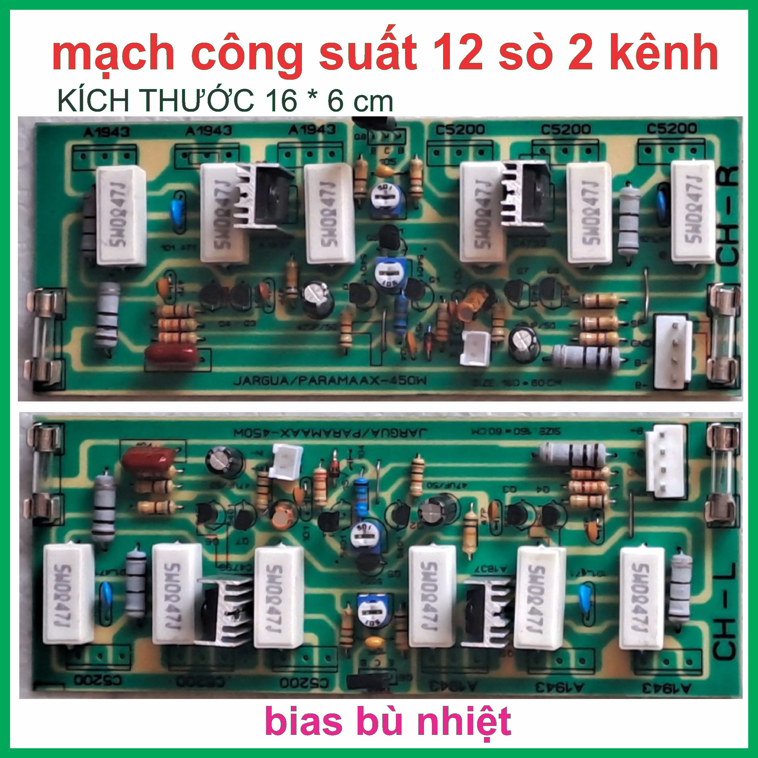 Mạch công suất , mạch công suất 6 sò 1 kênh, mạch công suất 12 sò 2 kênh ,Cặp bo 12 sò 2 kênh chuyên lắp ráp âm thanh gia đình, sợi thuỷ tinh