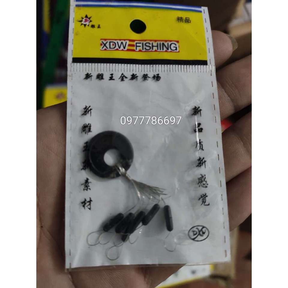 Hạt chặn phao chặn chì loại đen dài combo 10 gói