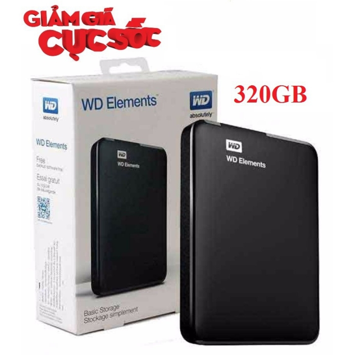 HCM Ổ Cứng Di Động WD Elements/WD MY PASSPORT 1TB 500GB 320GB BH 24 Tháng-Tặng túi chống sốc,đầu chuyển OTG Micro USB,Type-C cho Smart Phone