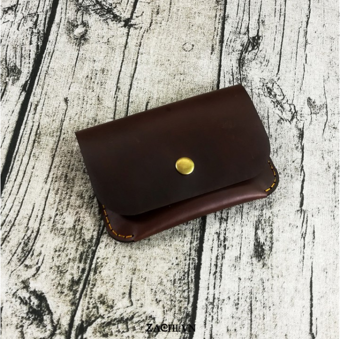 Ví nam da bò ví mini da thật Ví nam da bò ví đựng thẻ ATM ví đựng giấy tờ ví đựng name card da bò handmade - DyShop MN626