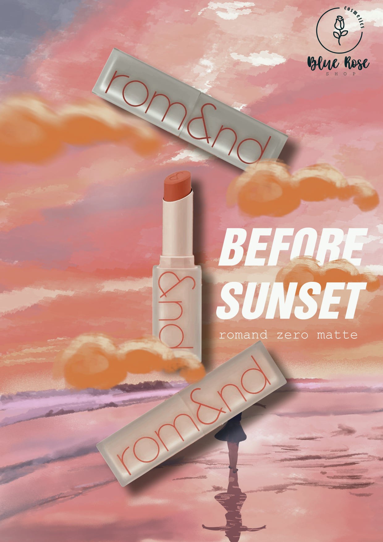 Son Romand NEW Zero Matte Lipstick #04 BEFORE SUNSET - Hồng đất pha tím.