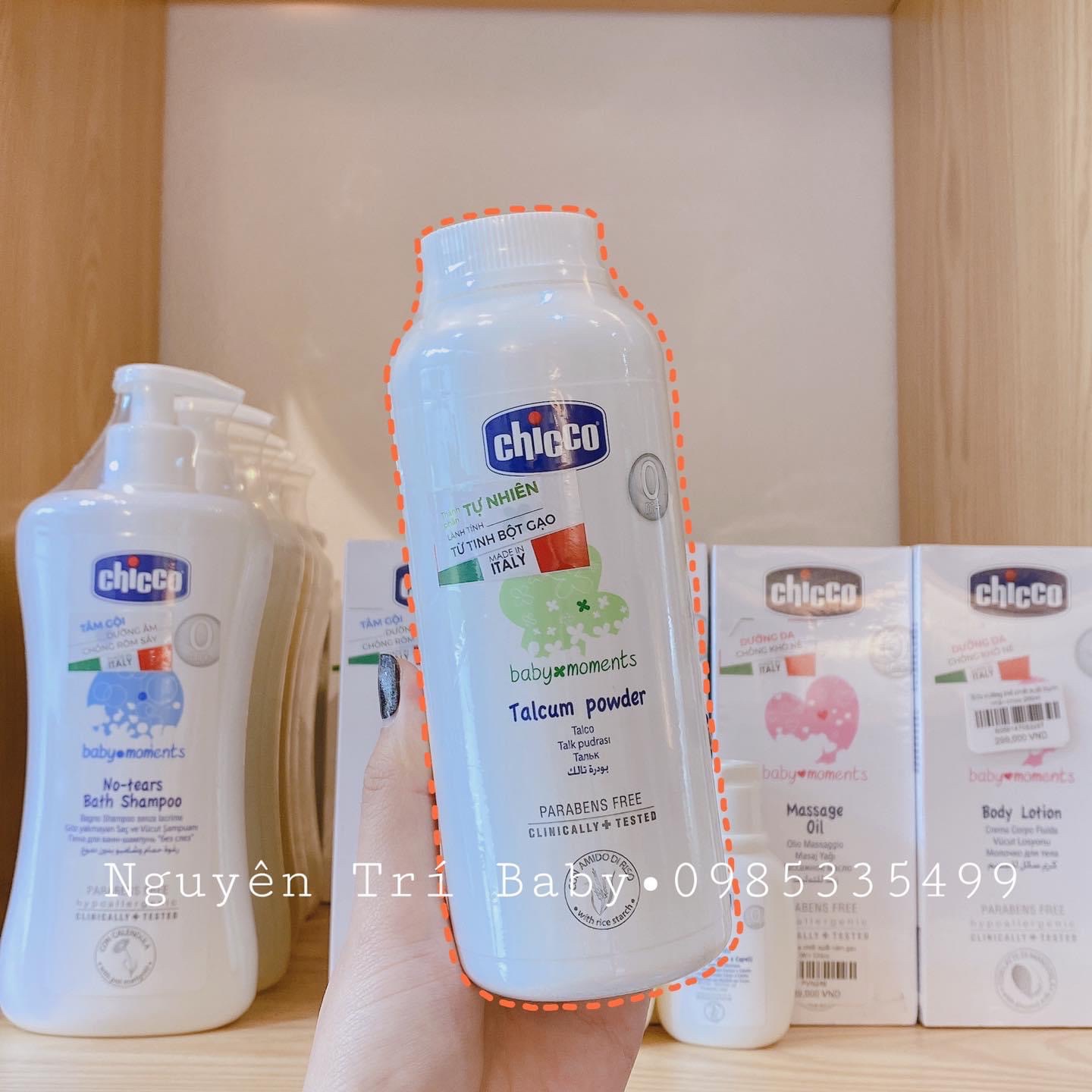 Phấn rôm Chicco chiết xuất cám gạo cho bé