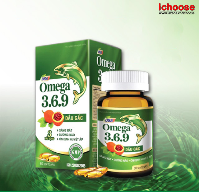 Omega 369 dầu gấc và dầu cá USA giúp sáng mắt bổ não tăng cường trí nhớ