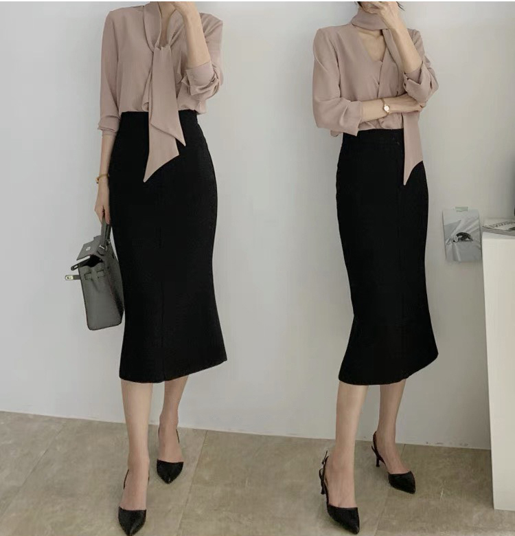 Chân váy công sở dáng dài chân váy đuôi cá vểnh dài 68cm