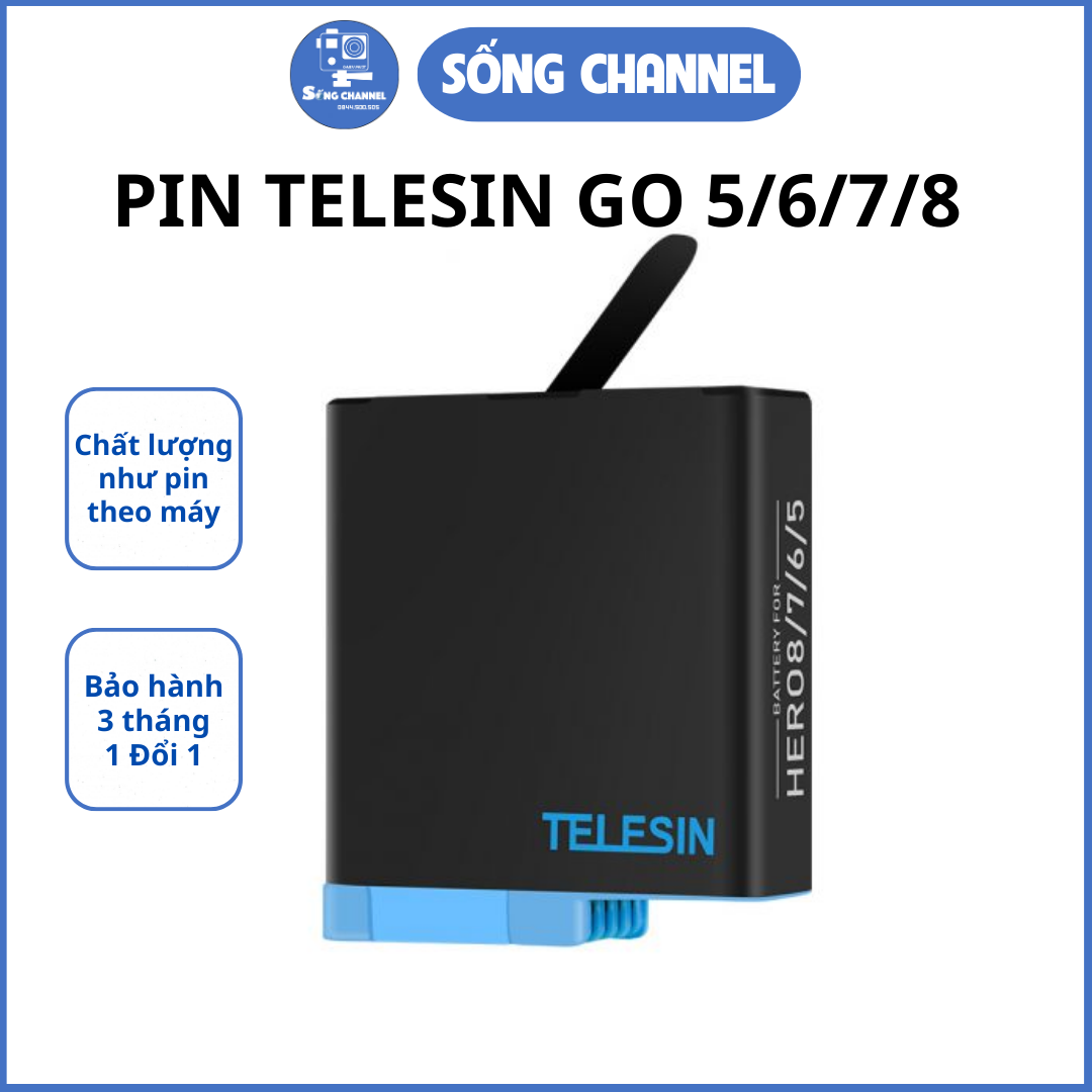 Pin telesin gopro 8/7/6/5 chính hãng