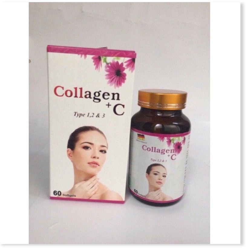 Chính hãng viên uống đẹp da sáng da collagen + c lọ 60v giúp đẹp da chống lão hóa da
