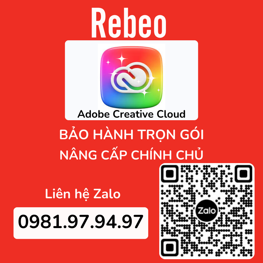 Phần Mềm Adobe Bản Quyền 12 Tháng | Nâng Cấp Chính Chủ | Hơn 20 Ứng Dụng - REBEO Shop