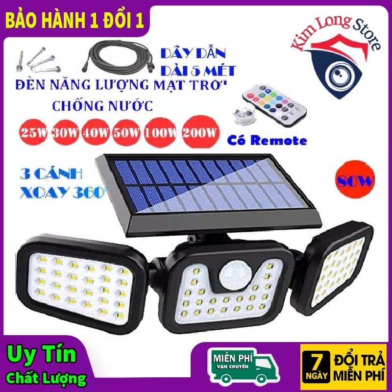 Đèn năng lượng mặt trời 80w solar light đèn năng lượng chống nước đèn năng lượng mặt trời cảm biến sáng tối đèn led siêu sáng
