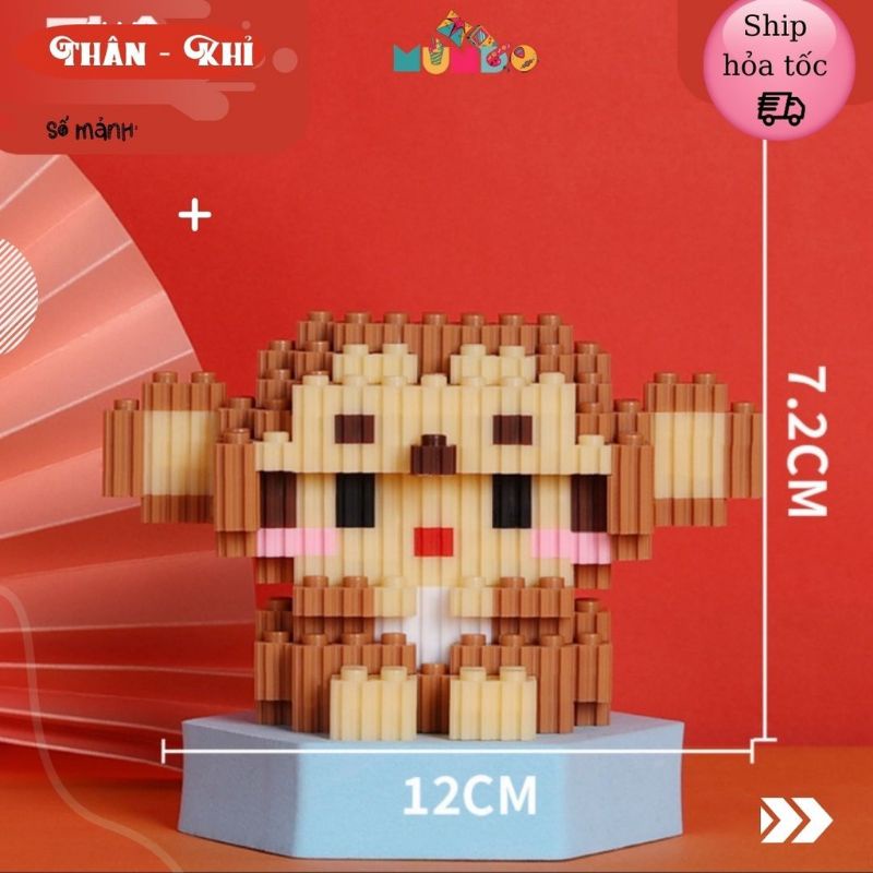Lego Mô HÌnh Lắp Ráp 3D Mini 12 Con Giáp_Dochoigo
